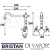 Bristan Colonial Easyfit Sink Mixer Kitchen Tap Dimensions